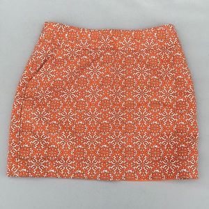 Orange and White Mini Skirt